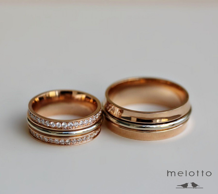 Классические обручальные кольца с бриллиантами
