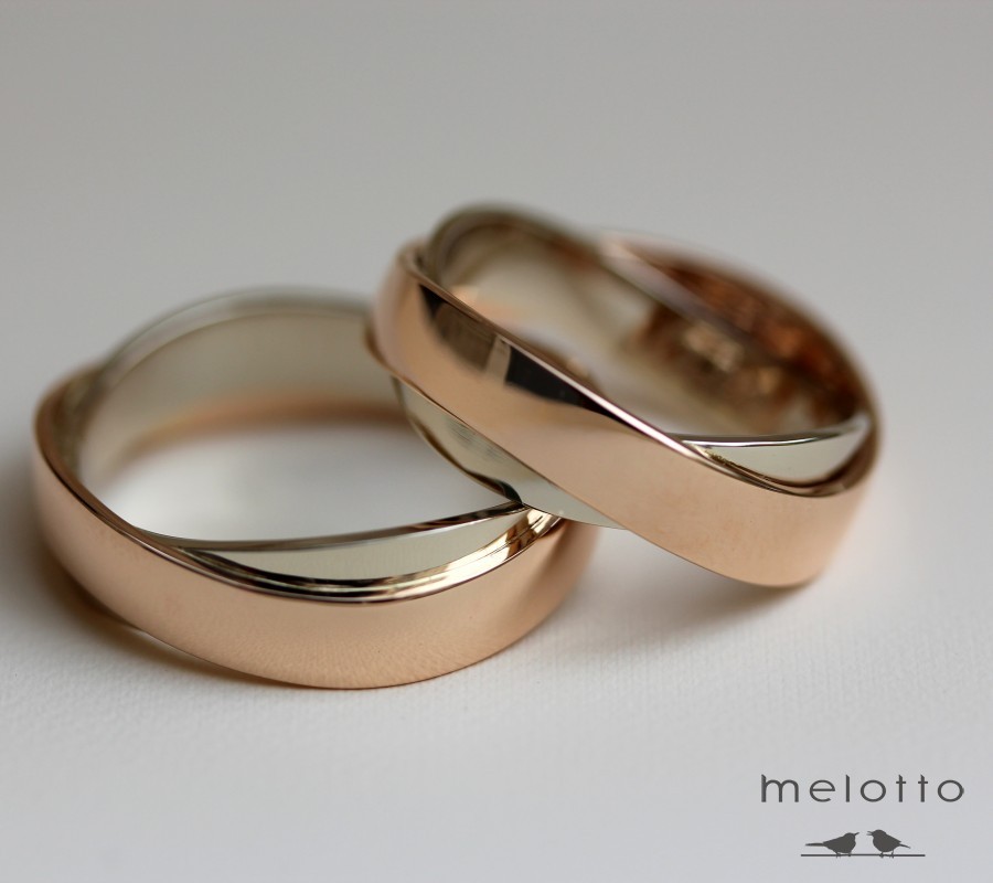 Комбинированные обручальные кольца со знаком бесконечность