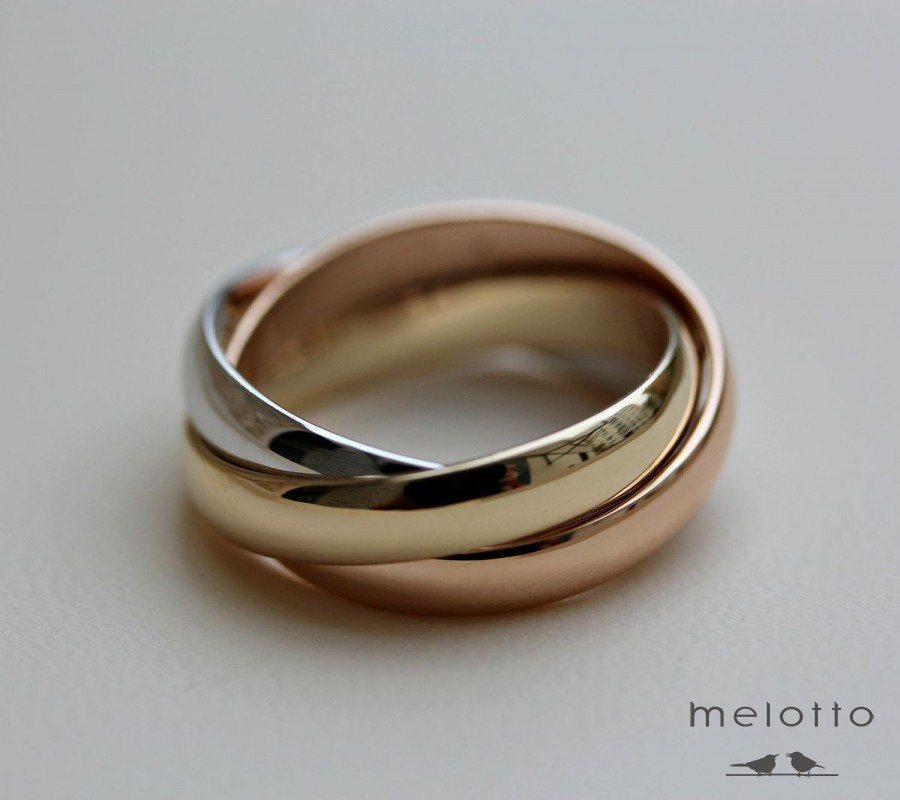 Кольцо Cartier из трёхцветного золота (реплика)