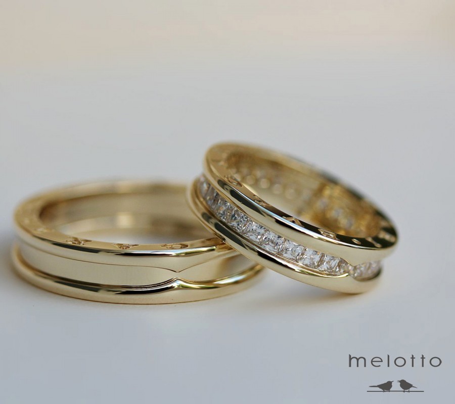 Обручальные кольца с бриллиантами Bvlgari