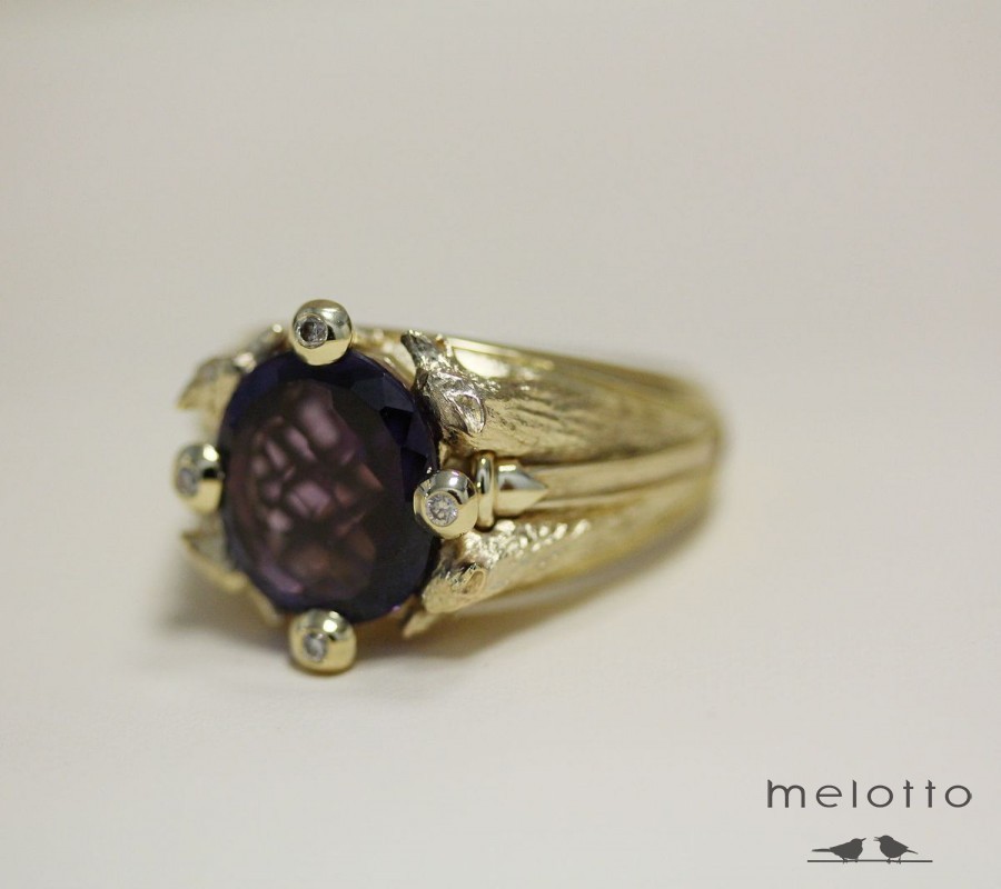 Перстень с александритом 6,0ct и бриллиантами