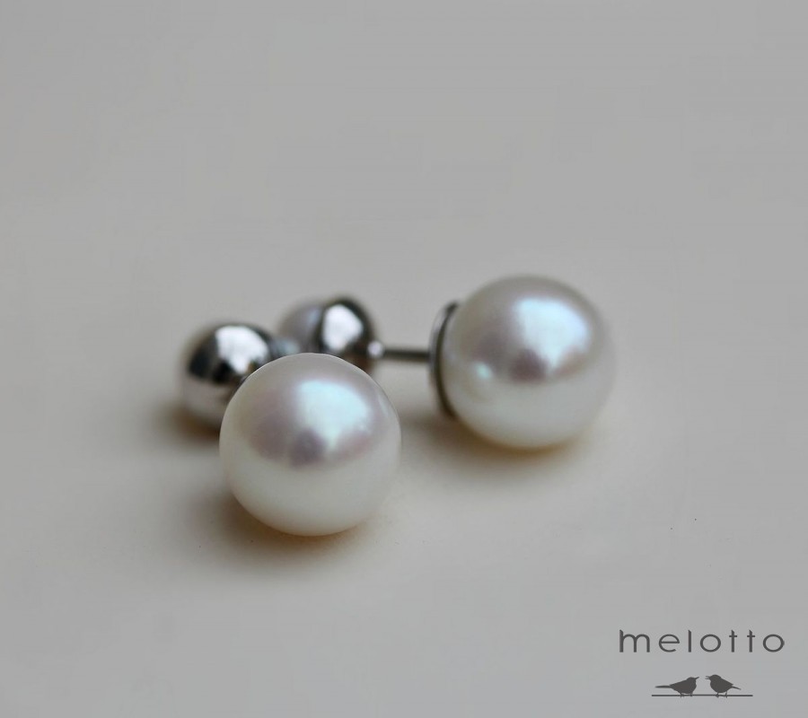 Золотые двухсторонние серьги