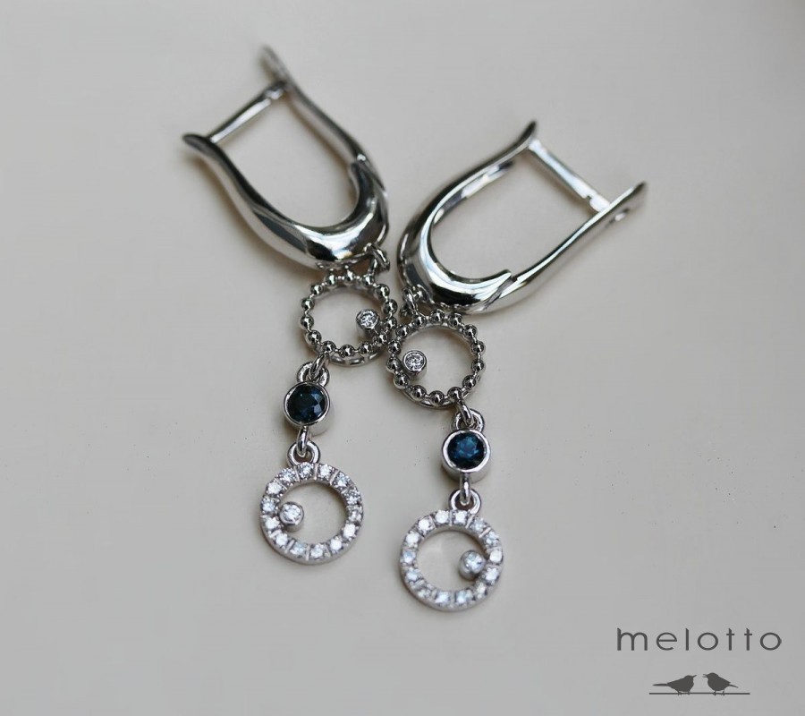 Серьги с сапфирами и бриллиантами по каталогу Melotto
